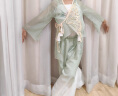 鲁伊森六一儿童古典舞舞蹈服演出服练功服纱衣飘逸女童中国风舞蹈扇子舞 绿色套装 三件套 160cm 晒单实拍图