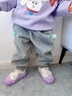 博睿恩（Pureborn）【加绒/加厚】男女宝宝长裤春秋季婴幼儿裤子保暖外出休闲裤百搭 麻灰（加绒） 100 实拍图