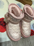 百丽童鞋冬季独家款儿童雪地靴女童加绒保暖棉鞋宝宝靴子 银色32码 实拍图