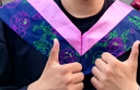 雷立行 学士服 学位服男女毕业礼服文科理工科垂布学士服帽子学位服演出 学士服粉色-文科（纸板帽） XL 建议体重160—180 实拍图