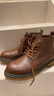 马登疯马皮马丁靴男秋复古美式工装靴棕色英伦风中帮休闲真皮靴子 蜜蜡色  马登工装 39 (245mm) 实拍图