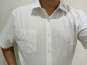 Cszxx大码短袖衬衫男正装加肥加大宽松商务休闲胖子纯色薄款免烫白衬衫 白色 4XL适合200-220斤 实拍图