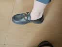 柯盾（KEDUN）春秋马衔扣乐福鞋一脚蹬休闲皮鞋男士真皮商务正装男鞋厚底防滑 黑色（平跟款） 38 实拍图