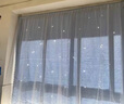 诺罗魔术贴窗帘免打孔简易短帘布纱一体式镂空星星自粘式出租房公主风 天蓝色免打孔(布纱一体） 宽1米*高1.5米/1片 实拍图