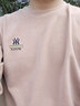 皮尔卡丹品牌卫衣男春秋款圆领男士纯棉长袖t恤男休闲宽松打底衫上衣潮流T 长薄款7729驼色 185/3XL 建议170-185斤 实拍图
