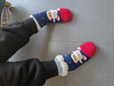 南律宝宝袜加绒袜套婴儿袜冬季加厚保暖儿童地板袜防滑男女袜子睡眠袜 大红小熊+藏青宇航员 M码(2-4岁) 实拍图
