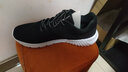 鸿星尔克男鞋运动鞋男减震防滑跑步鞋系带轻便旅游鞋子男士黑色休闲网面鞋 正黑/正白-3065 44 实拍图