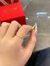 中国黄金（CHINA GOLD）黄金戒指男女足金莫比乌斯托帕石情侣对戒情人节生日礼物送男女友 【共渡爱河情侣对戒】约3.8g+品牌礼盒 实拍图