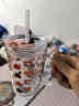 史努比儿童牛奶杯高硼硅玻璃水杯家用带刻度量杯微波炉可加热宝宝早餐果汁吸管杯子350ml SNP5018 红粉 实拍图