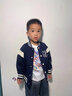 真维斯（Jeanswest）男童春秋外套儿童2026新款学院风拼接棒球服男大童春装时尚夹克衫 藏蓝/快乐生活K+太空骑行 130 实拍图