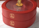餐将军糖果盒客厅干果盘分格零食盘订婚干果盒水果盘带盖零食盒点心盒 干果盒【招财猫-红色双层】 实拍图