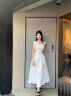 GARNUO白色连衣裙子女夏2024新款法式茶歇小个子高级感收腰显瘦吊带长裙 白色 M 晒单实拍图