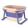日康（rikang）泡澡桶 儿童折叠浴桶婴儿洗澡盆 宝宝洗澡桶赠浴凳 粉色X1026-2 晒单实拍图