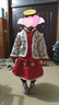 贝婴初（BEIYINGCHU）汉服女童新年衣服儿童中国风蛇年唐装过年宝宝拜年服 上袄+裙子+裤袜+头饰 130 （建议身高105-115） 实拍图