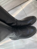 他她（TATA）黑色V口长筒靴女英伦加绒抗寒高筒靴骑士靴冬季G5JA1DG2 黑色（绒里） 35 实拍图