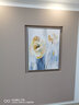 水竞 油画 餐厅装饰画客厅挂画北欧玄关画现代简约过道壁画抽象花卉画 A款 香槟银(环保PS画框) 80*80 实拍图