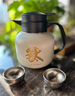 JRINKTEEA品牌纯钛焖茶壶高档保温壶茶水分离泡茶闷泡壶大容量钛壶养生茶具 (珍珠白+2小钛杯) 1300ml 实拍图