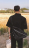 ANDSEEYOU男夏季牛仔衬衫新款短袖复古翻领口袋工装衬衣外套 黑色 M(90-110斤) 晒单实拍图