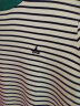 Navigare意大利小帆船短袖针织衫女士2024春季新款内搭短T恤时尚条纹上衣 科技白/绿 M 晒单实拍图
