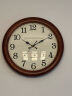 汉时（Hense）实木挂钟客厅挂墙时钟家用挂表创意简约石英钟表HW25棕色45cm 实拍图