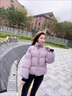 玛娇媚（Majiaomei）羽绒棉服外套女短款2025年冬季新款加厚面包服小个子学生上衣女 香芋紫 S 实拍图