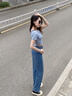 OLDER SEA低腰微喇叭牛仔裤女2025年春夏季新款浅蓝色百搭黑牛同款喇叭裤子 蓝色 M 建议95-105斤 实拍图