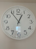 天王星凸玻璃面挂钟客厅卧室家用钟表创意简约大数字免打孔石英钟挂墙时尚个性时钟 Q1755-1纯洁白35厘米 实拍图