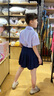 衣诺坊女童百褶短裙酒红带安全裤六一演出合唱服藏青色表演裙子女生裙子 实拍图