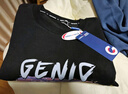 GENIOLAMODE卫衣男士秋冬季圆领时尚简约字母涂鸦百搭印花青年衣服 黑色 M 实拍图