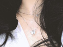 忆瑾999足银蝴蝶项链女新款轻奢小众设计锁骨链送女友七夕情人节礼物 【刻字款】足银双层满钻蝴蝶项链 实拍图