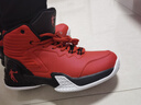 乔丹QIAODAN男鞋磨砺篮球鞋秋季新品高帮皮面减震耐磨球鞋 极光红黑色(高帮加绒) 42.5 实拍图