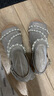 思加图新款仙女氧气鞋一字带凉鞋平底罗马凉鞋女9JI57BL4 月光银白 37 实拍图
