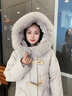 XAQ羽绒服女长款2023秋冬时尚洋气90白鸭绒加厚保暖狐狸大毛领外套女 喜马拉雅灰 S（80-110斤） 实拍图