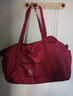 爱满 旅行包男女通用便携可折叠包大容量行李包加厚收纳整理袋手提包 四代酒红加大 46*20*35 大号 实拍图