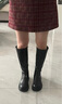 卓诗尼长筒靴女2025年新款春秋高筒靴子厚底皮靴不过膝长靴冬加绒骑士靴 黑色-绒里 37 实拍图