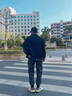 风梵名男士高端牛仔外套男宽松工装夹克春秋季休闲上衣服翻领外衣大码 灰色不加绒 XL （体重150-170斤） 实拍图