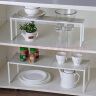 欧润哲 厨房伸缩置物架 置物架34-60cm橱柜收纳架可叠加 大号米白色 实拍图