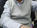 汉角 男士毛衣背心秋冬季加绒加厚保暖马甲无袖坎肩毛织纯棉V领内搭男 916浅灰色【不加绒】 XL/175【120-135斤穿】 实拍图