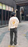 顶峰保罗（Dingfengbaoluo）美式水洗牛仔裤直筒春夏潮牌大码宽松阔腿裤子男DS61黑色L 实拍图