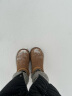 达芙妮官方真皮雪地靴女冬季2023新款面包鞋厚底短靴子女加绒加厚棉鞋女 棕色 38 实拍图