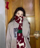 缔晶小鹿红色围巾女生日礼物送女生2025年秋冬款新款保暖围脖高档围脖 雪花麋鹿围巾【礼盒包装】A731 实拍图