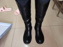 天美意靴子女商场同款时装靴休闲女高筒靴女鞋 黑色（薄绒） 39 实拍图