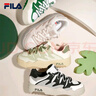 斐乐（FILA）斑斓鞋ROSETTA女鞋板鞋新款面包厚底鞋复古休闲鞋 灰白/奶油黄绿-ML 38 实拍图