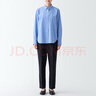无印良品 MUJI 女式 水洗平纹衬衫 长袖休闲百搭衬衣春款纯棉全棉BCB35C3S 萨克森蓝 M(160/84A) 实拍图