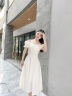 米可杉裙子夏天女装2024高级感白色连衣裙订婚领证小白裙子伴娘服长裙 白色 S 晒单实拍图