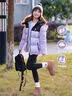 骆驼火山羽绒服1.0情侣男女鸭绒面包服外套冬季城市轻户外外套 薇紫色/幻影黑 男女同款，7089H S 实拍图