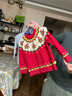 嘟嘟家宝宝毛衣圣诞冬装男童保暖针织衫女童新年装拜年服新年衣服冬季潮 红色 100 实拍图