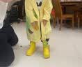 SHUKIKU儿童雨靴轻便男女童防滑雨鞋幼儿园小学生防雨鞋 布丁黄 24/170  实拍图