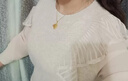 德玛纳【名媛纤绒纱线衫】春秋季圆领淑女针织衫女上衣 杏色 S  实拍图