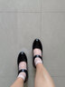 红蜻蜓女鞋 中老年浅口真皮皮鞋女中粗跟防滑妈妈鞋单鞋 黑色 39 实拍图